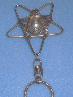 Pearl Star & Heart Charm Keychain Key Ring